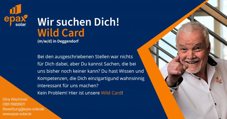 Wildcard Initiativbewerbung bei EPAX Solar